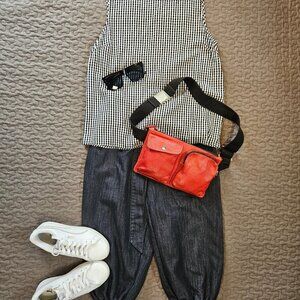 Drama Gold Denim Pedal Pusher-Style Capris